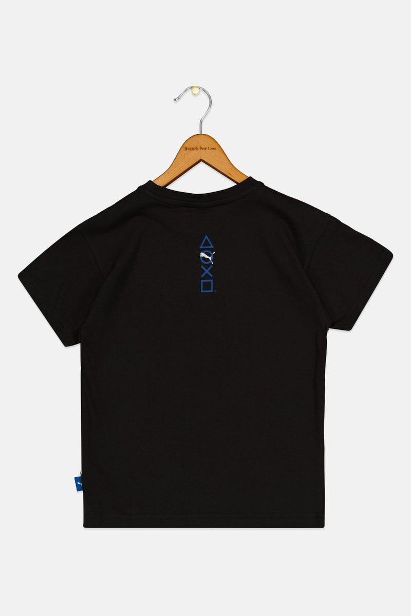 PUMA PlayStation x Puma Kids Boy Short Sleeve Outdoor T-Shirt, Black - Image 3